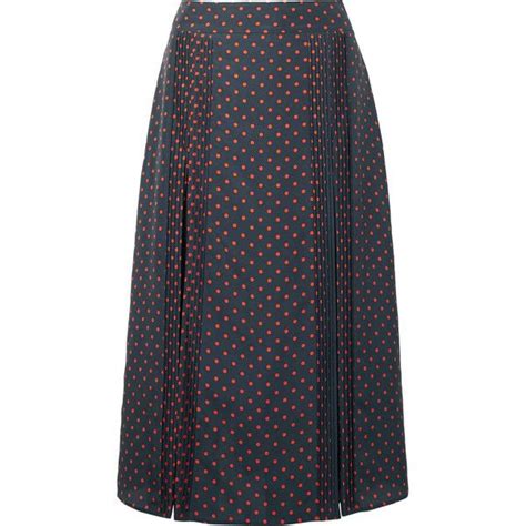 burberry pintucked polka-dot silk midi skirt|Women's Pleated Skirts .